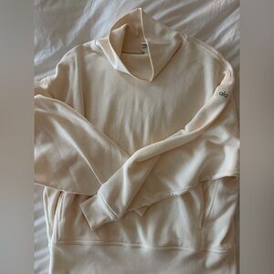 Alo Yoga Oversized Cowl Neck Sweatshirt – Cream | Cozy Athleisure